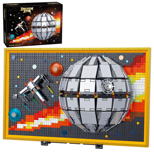 APENGBAOL Oblivion Star 3D Building Block Wall Art Set, 1566 PCS Mini Bricks Space Planet Model with Display Stand, Creative DIY Decor for Adults, Galaxy Inspired Construction Kit