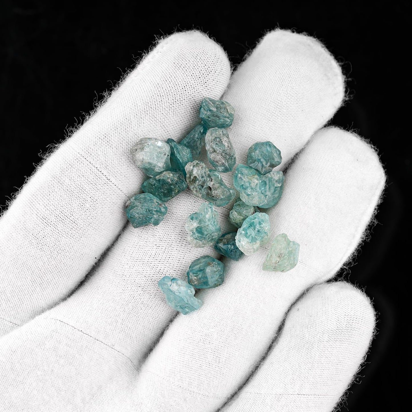 ColouredRocks 50 carats Blue Zircon Tumbled Crystals, Raw Stones, Rough Gemstones, Jewelry Making Supply, Cabbing, Polishing, Cutting, DIY, Crafts (16-18pcs) (5-8mm)