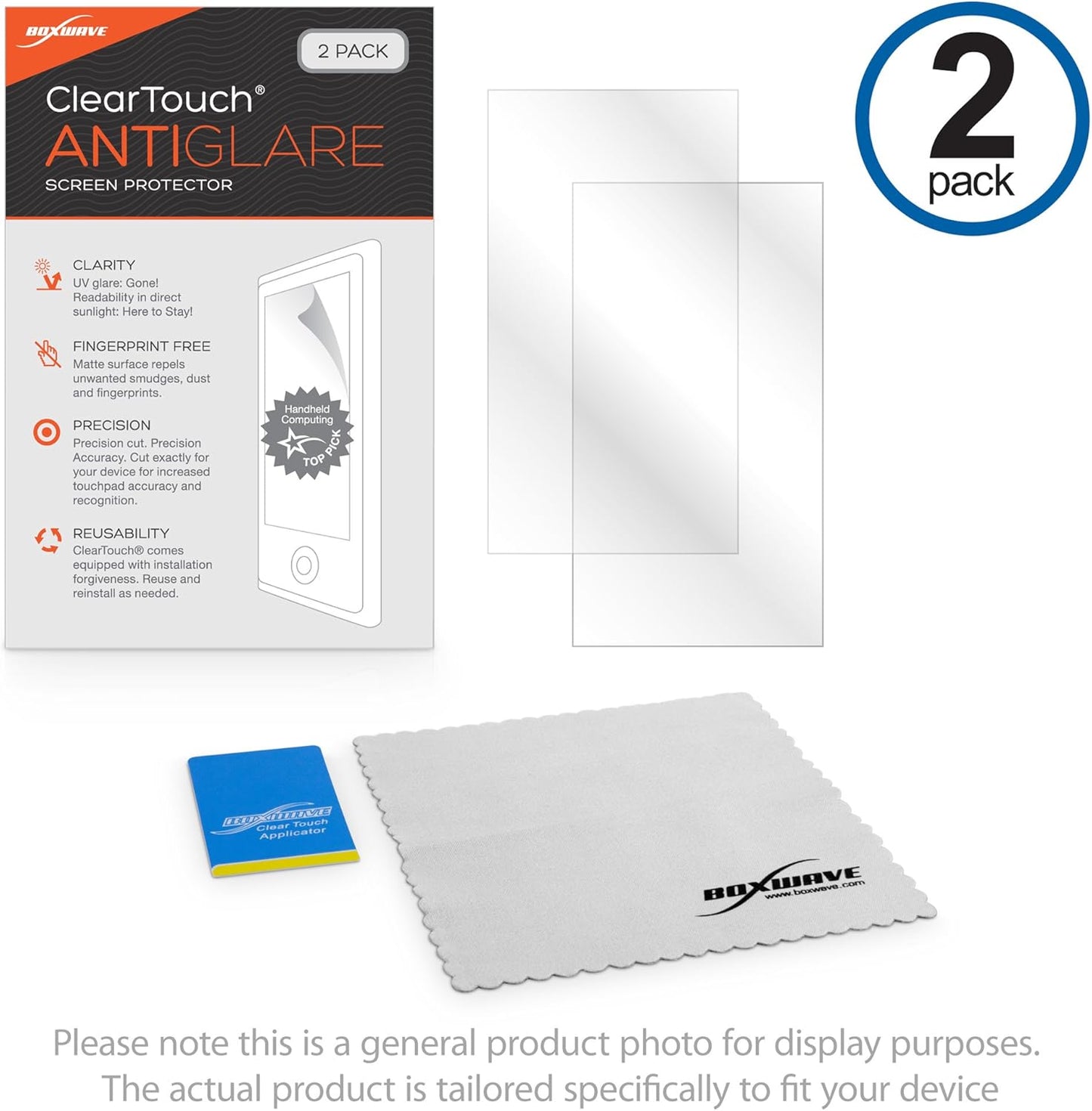 BoxWave Mp3 (4 (2-Pack), Screen Protector Compatible with Luoran Player in) - ClearTouch Anti-Glare Anti-Fingerprint