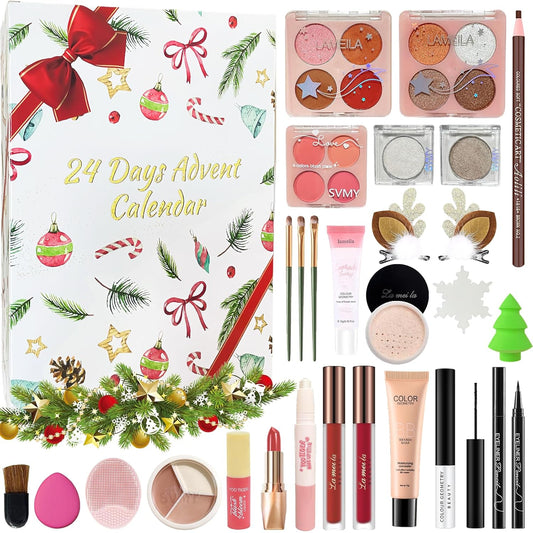 Skiennix Makeup Advent Calendar 2025 - 24-Day Christmas Gift Set for Women & Teens | Holiday Countdown Kit