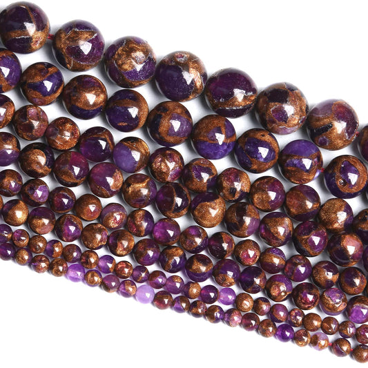 10MM 37PCS Purple Cloisonne Craft Loose Round Beads for Jewelry Making DIY Bracelet