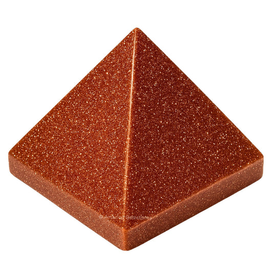Amazing Gemstone Red Goldstone Pyramid Crystal Healing Stones - 1.5" Great Pyramid Figurine of Natural Stone Pyramid for Meditation, Reiki, Chakra Balancing and Crystal Pyramids Grid