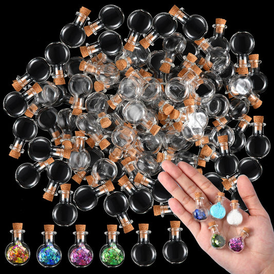 Zhehao 300 Pcs 2 ml Mini Glass Bottles Jars with Cork Stoppers Small Wishing Bottle Tiny Jars with Cork Mini Potion Bottles Clear Drifting Bottle for Wedding Birthday Party DIY Crafts Supplies