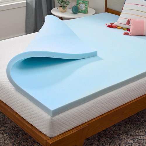 Linenspa Memory Foam Mattress Topper - 2 Inch Gel-Infused Queen Size - Plush, Cooling & Pressure Relieving
