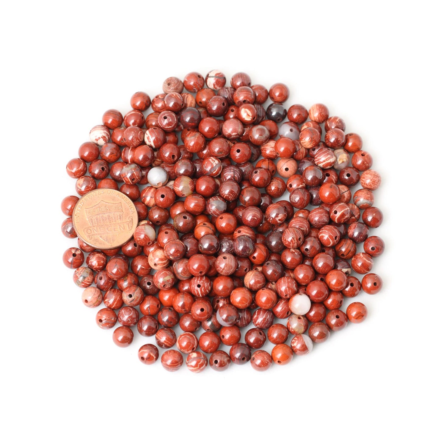 CHEAVIAN 60PCS 6mm Natural Red Snake Skin Jasper Round Loose Beads for Jewelry Making DIY Gifts Arts Crafts Materials 1 Strand 15"