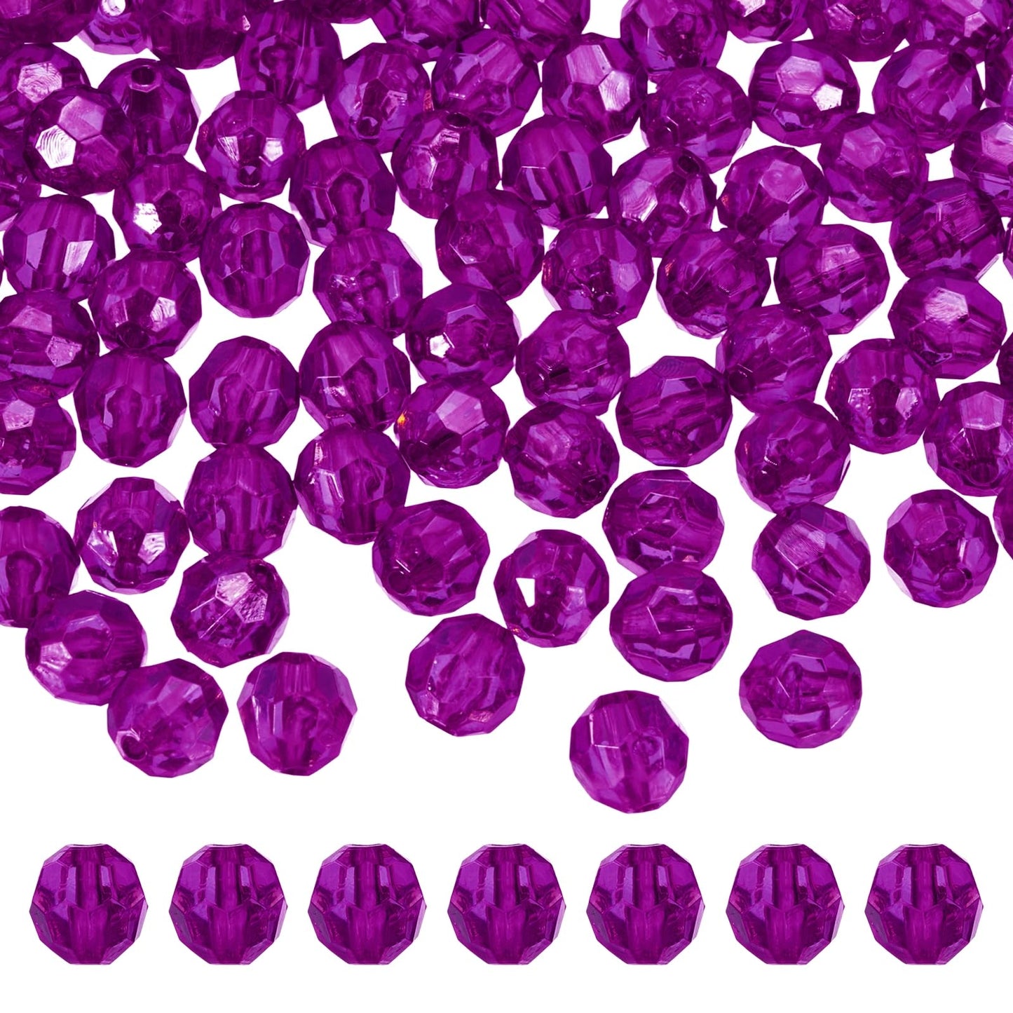 MECCANIXITY 400pcs Czech Faceted Bicone Beads 8mm Glass Spacer Bead Bulk for Jewelry Making & DIY Craft, Dark Purple