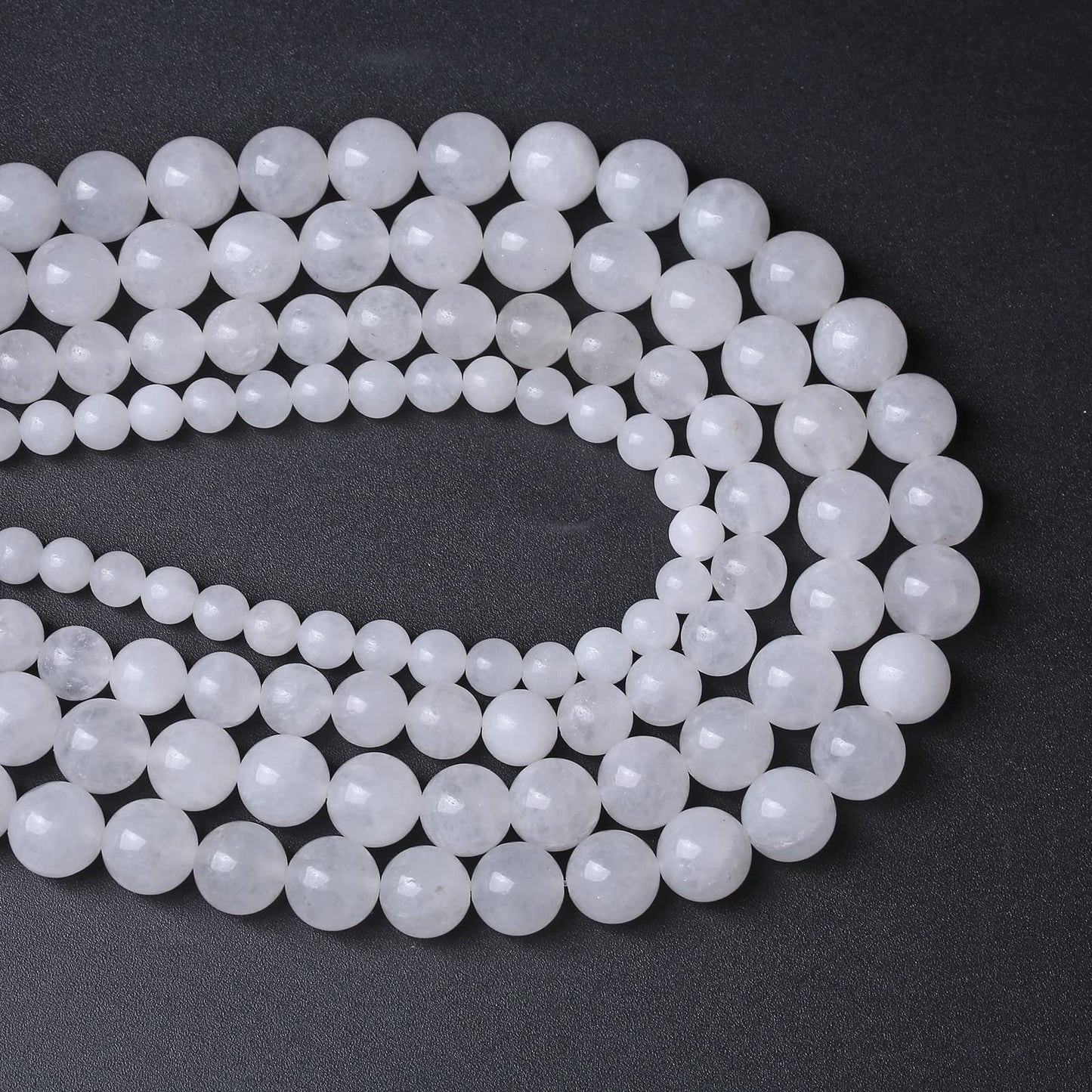 6MM 60PCS Natural Stone White Jade Loose Beads for Jewelry Making DIY Bracelet