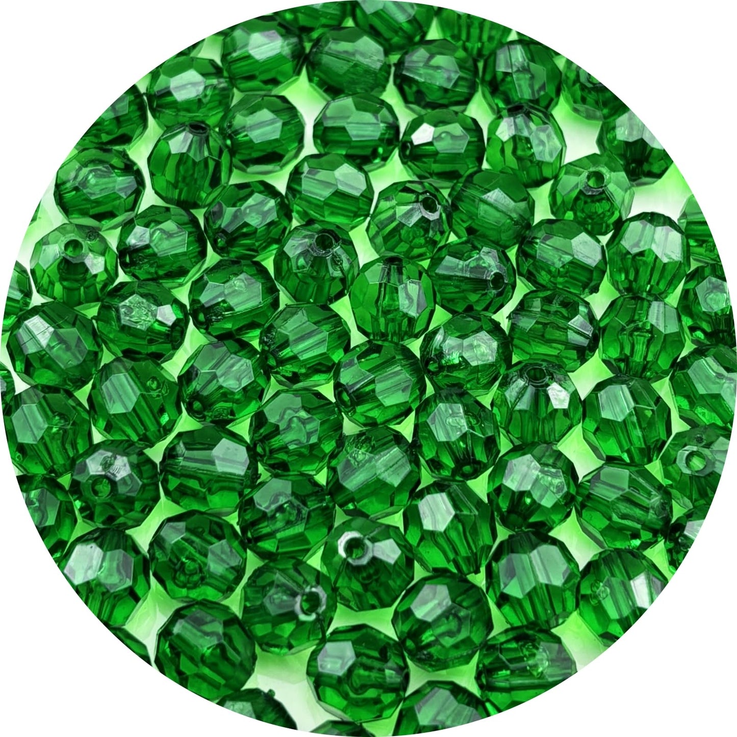 YUEXIGO 1000pcs 6mm Acrylic Round Faceted Beads for Crafts Faceted Spacer Beads for Sewing Crafts Decoration Necklaces Bracelets Earrings Jewelry Making(Dark Green)