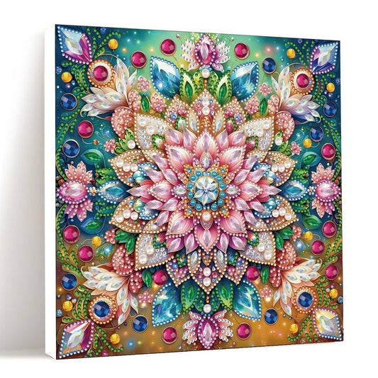 ARTopet DIY Diamond Art Painting Kit with Frame 9.84x9.84in Handmade Pearl Dots Colorful Canvas Art Craft Display for Tabletop and Wall Mounting Home Decor-Mandala