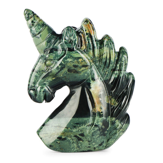 Artistone 3" Crystal Unicorn Figurines Statue,Hand Carved Kambaba Jasper Gemstone Magical Unicorn Healing Stones Collectibles Christmas Ornaments