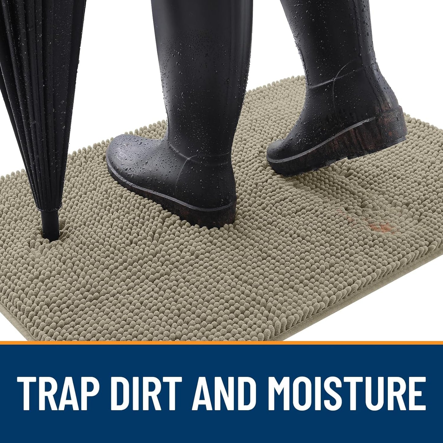 OLANLY Dog Door Mat - Absorbent Non-Slip Mud Mat for Indoor Use | 34x21 Inches, Warm Taupe
