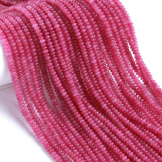 150PCS 2x4mm Natural Purple Red Jades Stone Rondelle Beads Abacus Disk Stone Beads Round Loose Spacer Gemstone for DIY Bracelet Necklace Jewelry Making