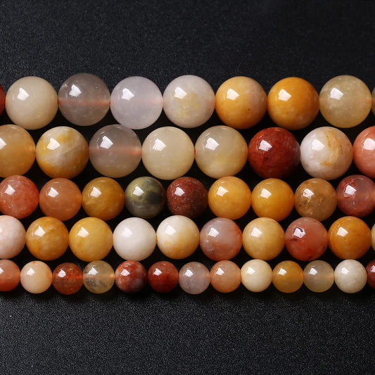 10MM 38PCS Natural Stone Golden Thread Jade Crystal Loose Beads for Jewelry Making DIY Bracelet Necklace 1 Strand 15’’