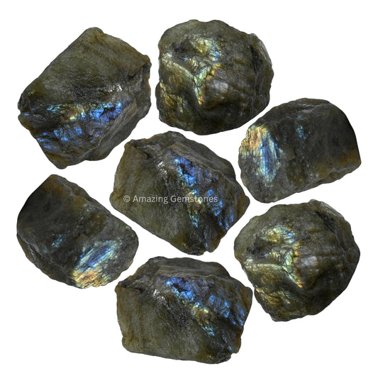 Amazing Gemstone Labradorite Raw Crystals and Healing Stones, Natural Rocks for Tumbling and DIY Raw Stones and Crystals (1 lb)