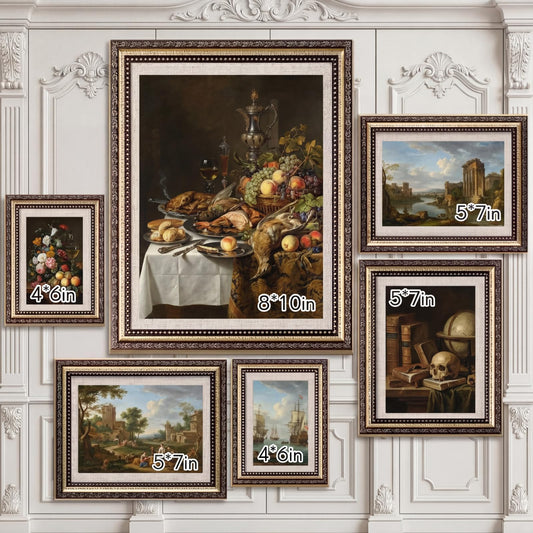 Wonderjune Vintage Picture Frames Set of 6, Gallery Wall Frame Set (4x6, 5x7, 8x10), Antique Photo Frames for Wall Decor, Rustic Home Decor for Living Room Bedroom