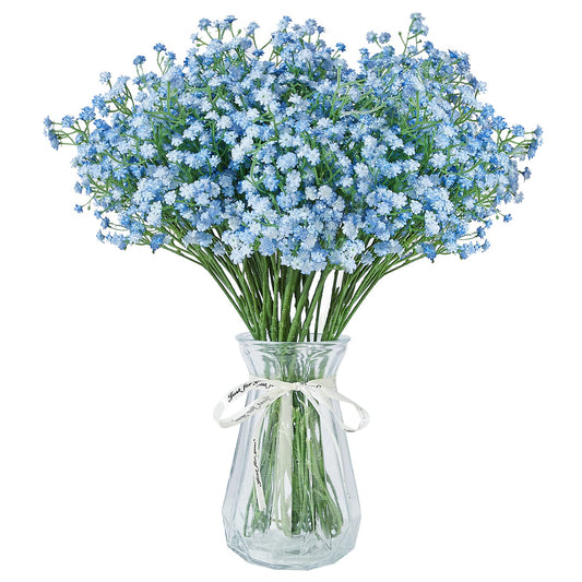LYLYFAN Babys Breath Artificial Flowers,30 Pcs Gypsophila Faux Flowers for Wedding Party Home Garden Decoration Blue