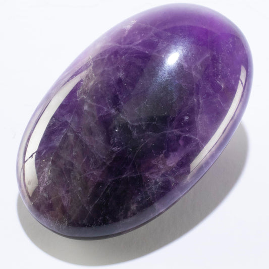 KALIFANO Palm Stone with Healing & Calming Effects - AAA+ Grade High Energy Worry Stone with Information Card - Reiki Crystal Used for Courage (Family Owned and Operated) (Amethyst)