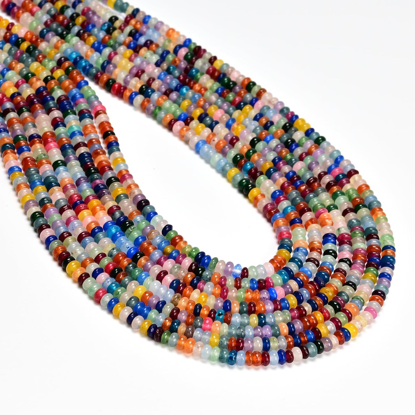 ICAI Beads Natural 2x4mm Rondelle Beads, Abacus Disk Stone Spacer Beads – Loose Natural Gemstone Beads for DIY Bracelet, Necklace, Jewelry Making (Mulitcolor)