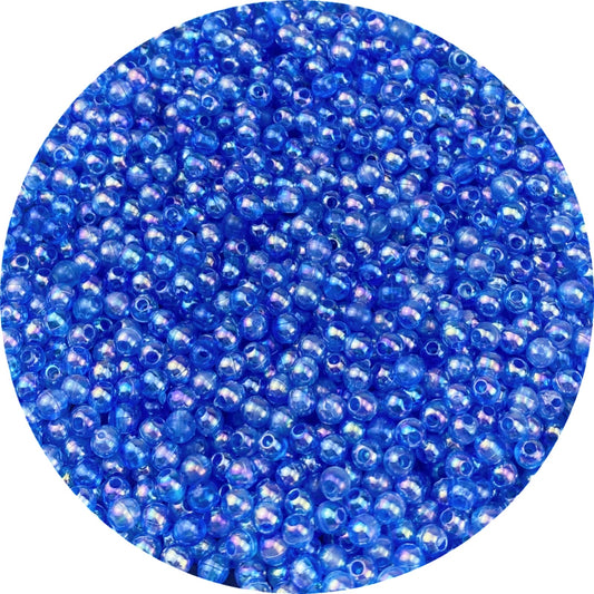 1500 Pcs 4mm Acrylic Round Beads AB Colors Round Spacer Beads for Earring Bracelet Necklace Key Chains Jewelry DIY Craft Making (Royal Blue AB)