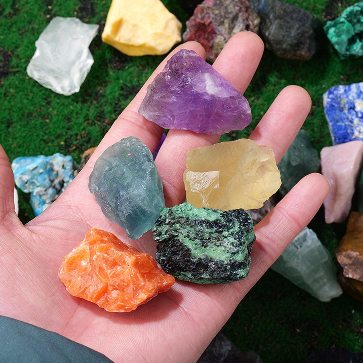 Aquamarine Raw Crystals Healing Crystals Natural Rough Stones 1.2-2" for Tumbling, Fountain Rocks, Yoga, Meditation, Polishin, Gift 5