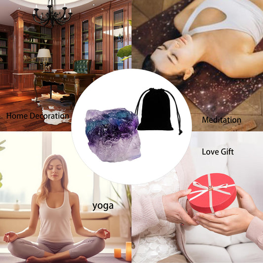 Apengshi 1.2-2'' Rainbow Fluorite Raw Stone Natural Crystal Healing Crystal and Stone Rough Rocks for Fountain Home Garden Decor Meditation