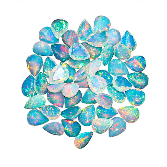 2 Pcs,9X7 MM, YASHEE Natural Ethiopian Opal,Briliant Cut, Pear, Shape, Jewelry Making Supply, Chakra Energy Healing Gemstone, Real Crystal, Birthstone, Wholesale deal