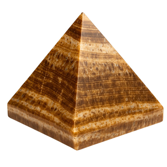 Amazing Gemstone Aragonite Pyramid Crystal Healing Stones - 2" Great Pyramid Figurine of Natural Stone Pyramid for Meditation, Reiki, Chakra Balancing and Crystal Pyramids Grid