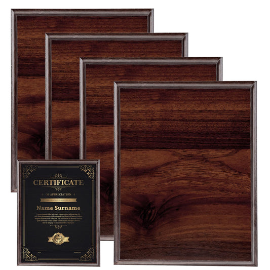 4 Pcs 8 x 10 In DIY Blank Award Plaque, Wood Personalized Engraved Plaque for Wall or Tabletop Display, Trophy Gift for Thank You, Photo, School, Sports, Special Achievements, Retirement