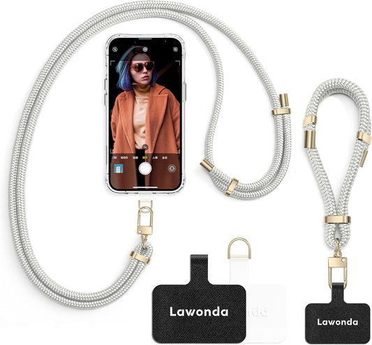 2 2pcs Pads Phone Lanyard Adjustable Crossbody Cell Phone Neck Strap Universal Mobile Phone Wrist Lanyard + Patch