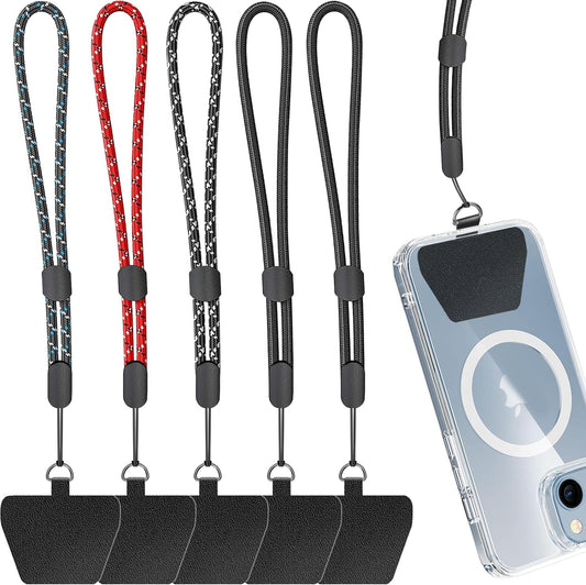 5 Pack 5 Pack Limvory Cell Phone Lanyard, Adjustable Phone Wrist Strap with Tether Tab fit iPhone and Most Cell Phones