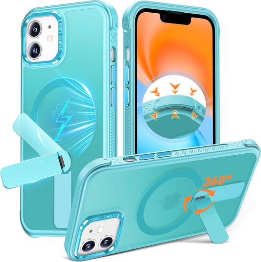 Anqrp 360 12/12 6.1" Rotatable Stand Magnetic Case for iPhone Pro with Adjustable Invisible Kickstand, [Compatible