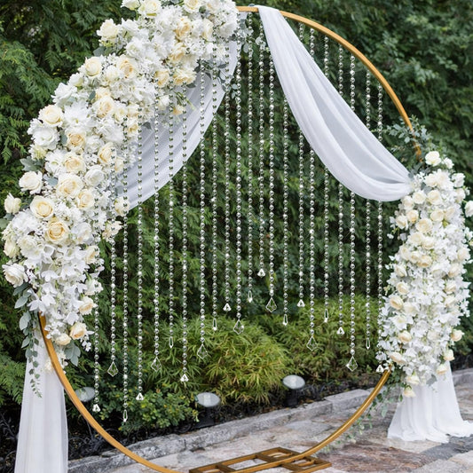 Teyva Daily 24 Pcs 39 Inch Clear Acrylic Crystal Garland Strands Hanging Chandelier Beaded Chain Ornament String Decorations Beaded Chain Garland Curtain for Wedding Party Manzanita Tree Centerpiece