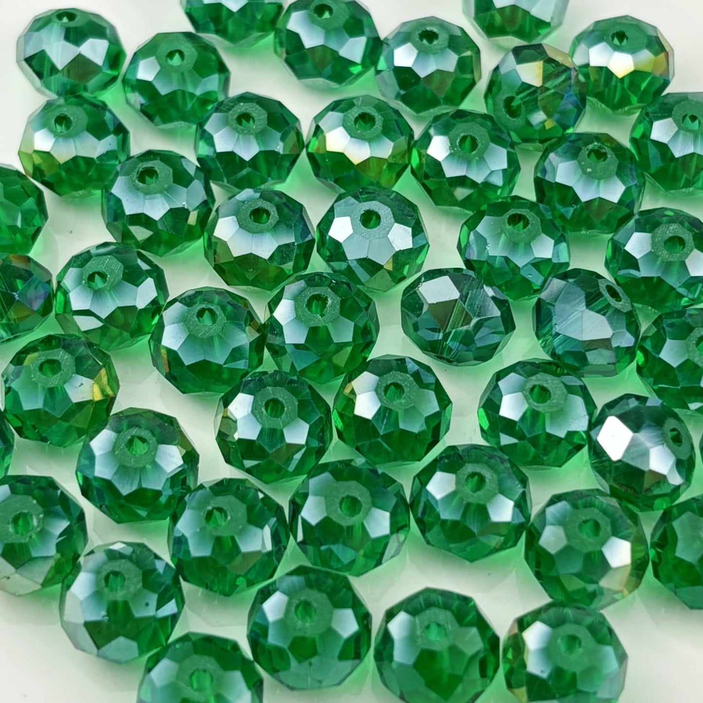 YHYPOCI 200pcs 6mm Crystal Glass Beads for Crafts Faceted Rondelle Glass Beads for Jewelry Making Crystal Spacer Beads for Necklaces Bracelets Earrings DIY Craft(Peacock Green AB)