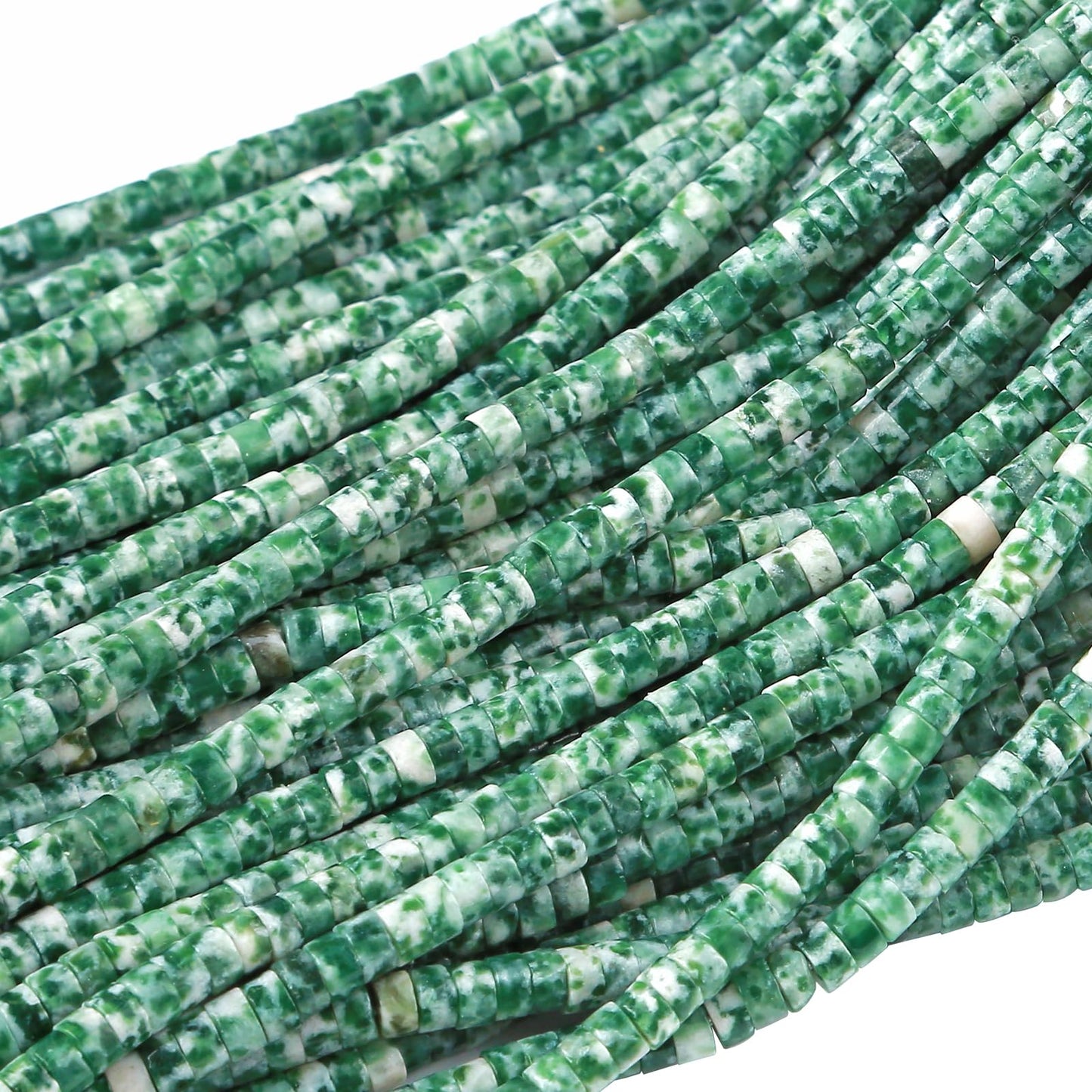 2x4MM 150PCS Verdant Jasper Tube Cylinder Rondelle Abacus Disk Spacer Loose Beads for Jewelry Making