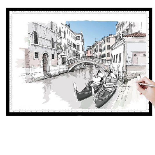 A2 Light Pad - 26"x19", 10000+ LUX Super Bright 10 Levels/Stepless Dimming 3 Colors Art Light Board Extra Large with UL Adapter for Diamond Painting, Tracing, Drawing, Sketching - Aluminum Frame