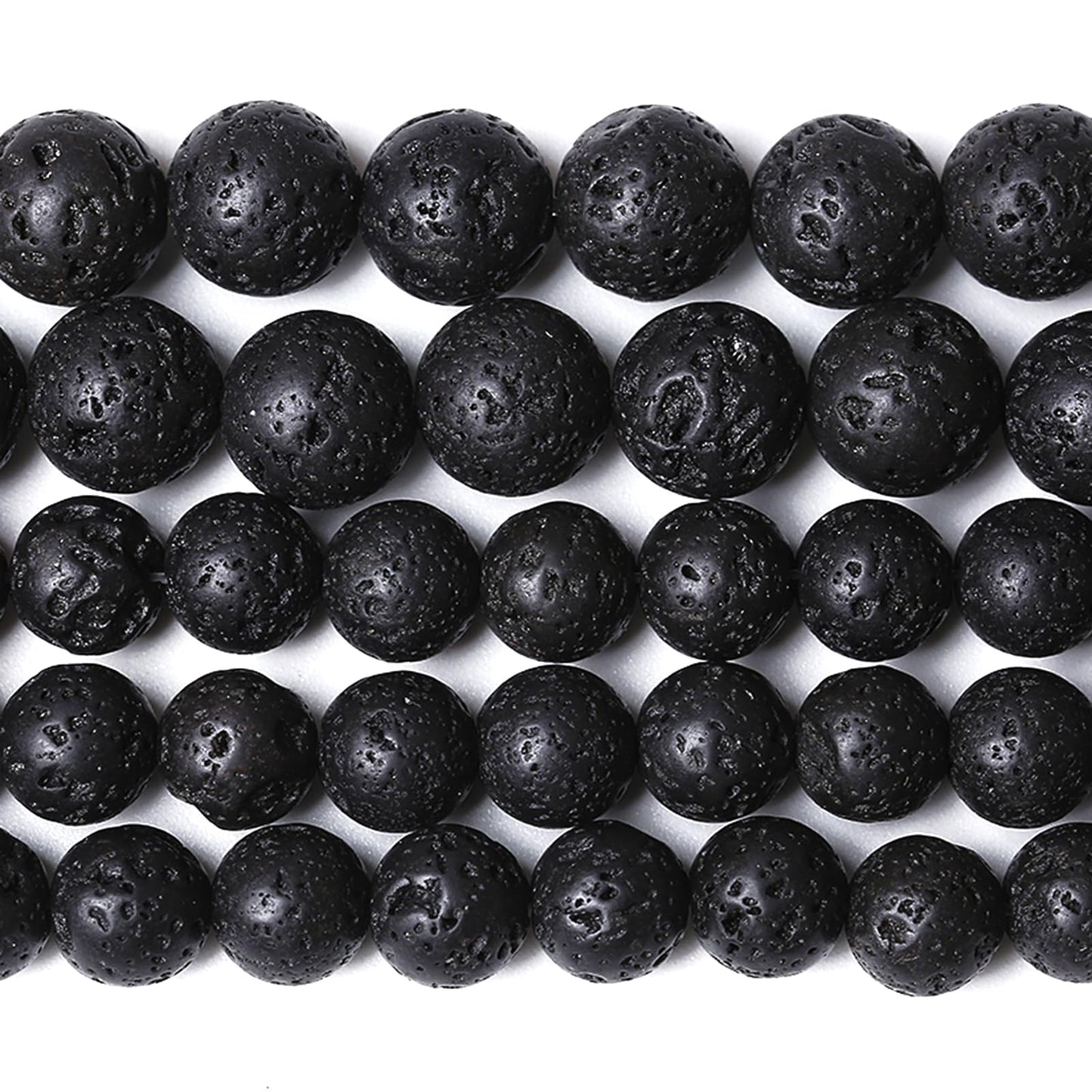 12MM 32pcs Natural Stone Beads Black Volcanic Lava Gemstone Round Loose Beads for Jewelry Making Bracelet 1 Strands 15"