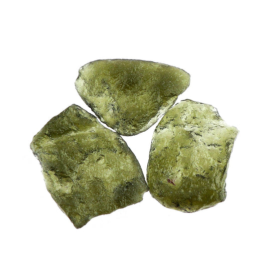 CRYSTALIS 3pcs, 30-40mm Raw Synthetic Moldavite, High Grade Loose Gemstone Wholesale Bulk Rough Jewelry Making Supply, Chakra Stones, Wire Wrapping, DIY, Gem Collection