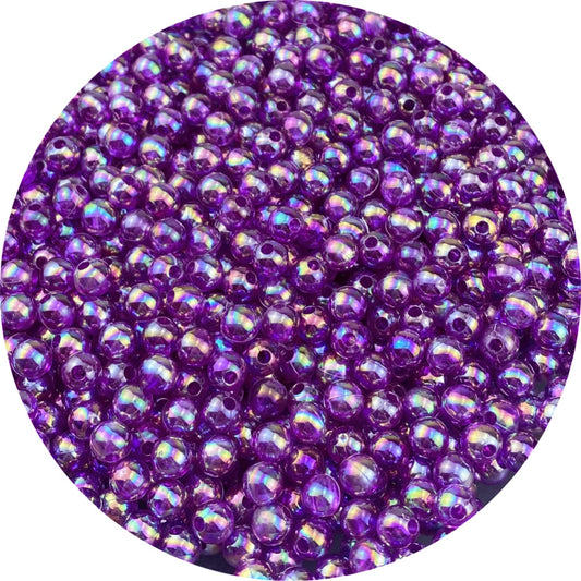 1000 Pcs 6mm Acrylic Round Beads AB Colors Round Spacer Beads for Earring Bracelet Necklace Key Chains Jewelry DIY Craft Making(Dark Purple AB)