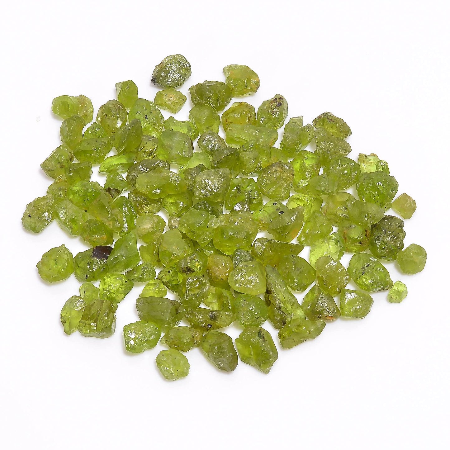 Gemkora™ 100 carats Raw Green Peridot Crystals, Wholesale Lot, Natural Gemstone, Rough Crystals, Rock Stones, Jewelry Making Supplies, DIY & Crafts, August Birthstone, 5 to 8 mm