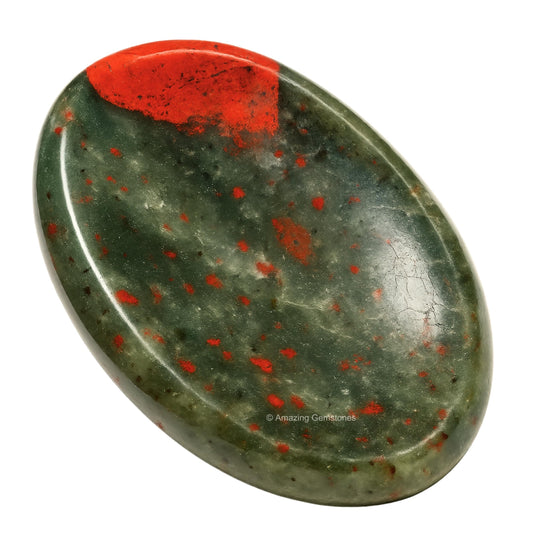 Amazing Gemstone African Bloodstone Worry Stone Crystals and Healing Stones - Worry Stones for Stress Relief Gifts - Piedra Crystal Fidget for Meditation - Unique Stocking Stuffers and Birthday Gifts