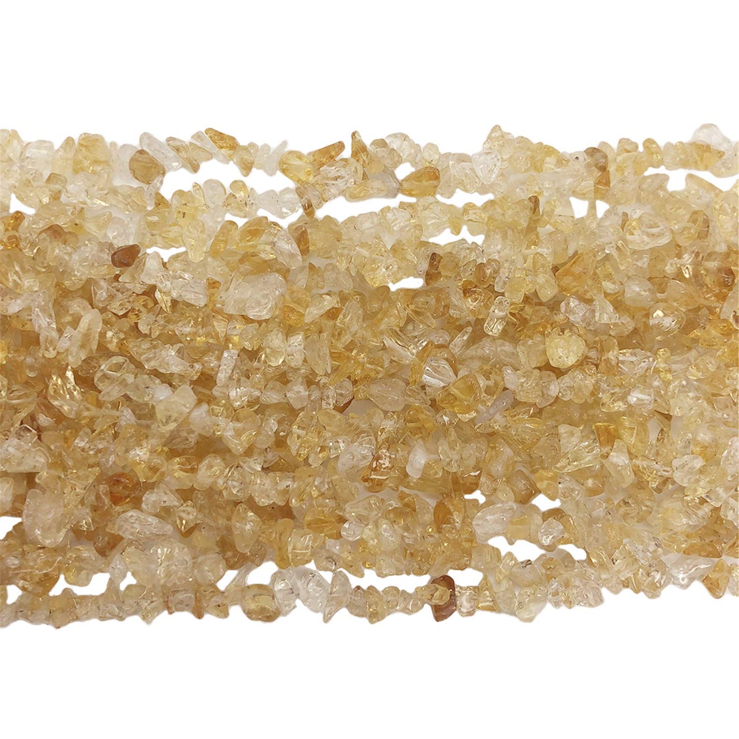 Fekuar 64" Irregular Tumbled Citrine Chip Beads for Jewelry Making, Healing Crystal Drilled Loose Bead Strand DIY Craft Supplies, 5-8mm
