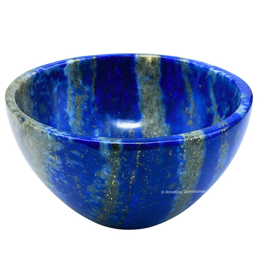 Lapis Lazuli Crystal Bowl - 2 Inch Decorative Bowls for Room and Home Decor - Gemstone Healing Crystals for Elegant Display, Positive Energy Balance and Gift