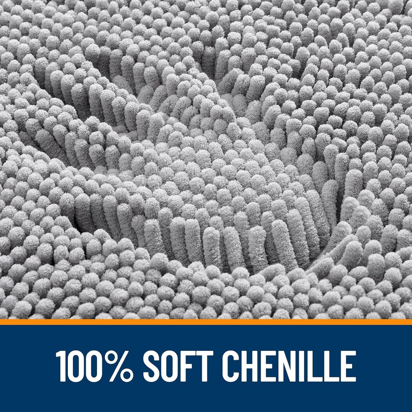 OLANLY Bathroom Rugs - Extra Soft Chenille Bath Mats | Quick Dry, Machine Washable, 30x18, Grey