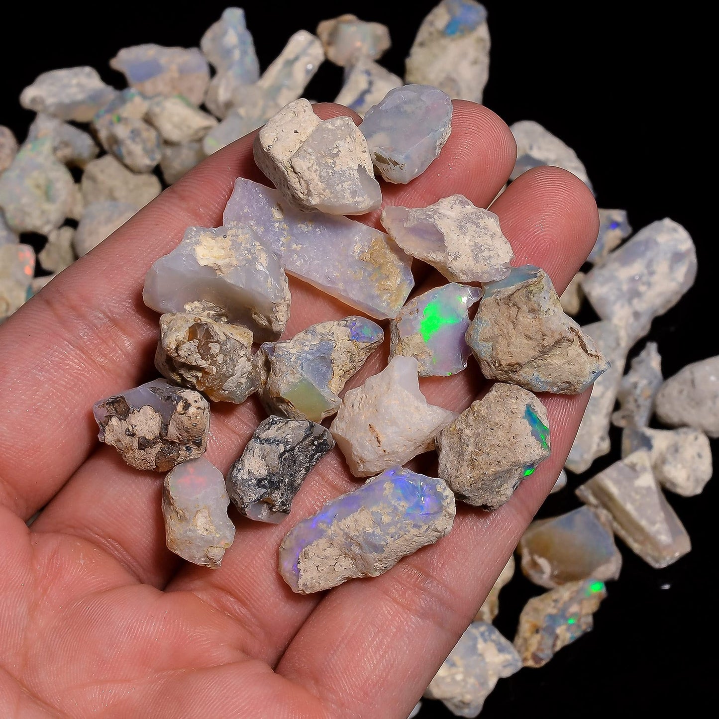 Gemkora 100 carats Raw Opal Gemstone and Crystals, Wholesale Lot, Gemstone, Rough Crystals, Rock Stones, Jewelry Making Supplies, DIY & Crafts (B Grade)