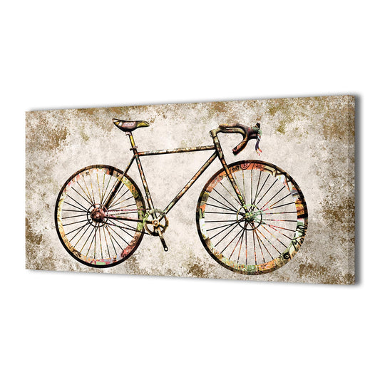 Apicoture Mountain Bicycle Wall Decor Vintage Bicycle Decor Cycling Wall Art Canvas Prints Large Panels Bike Paintings Framed for Men Bedroom Living Room Wall Decorations 24"x 48"