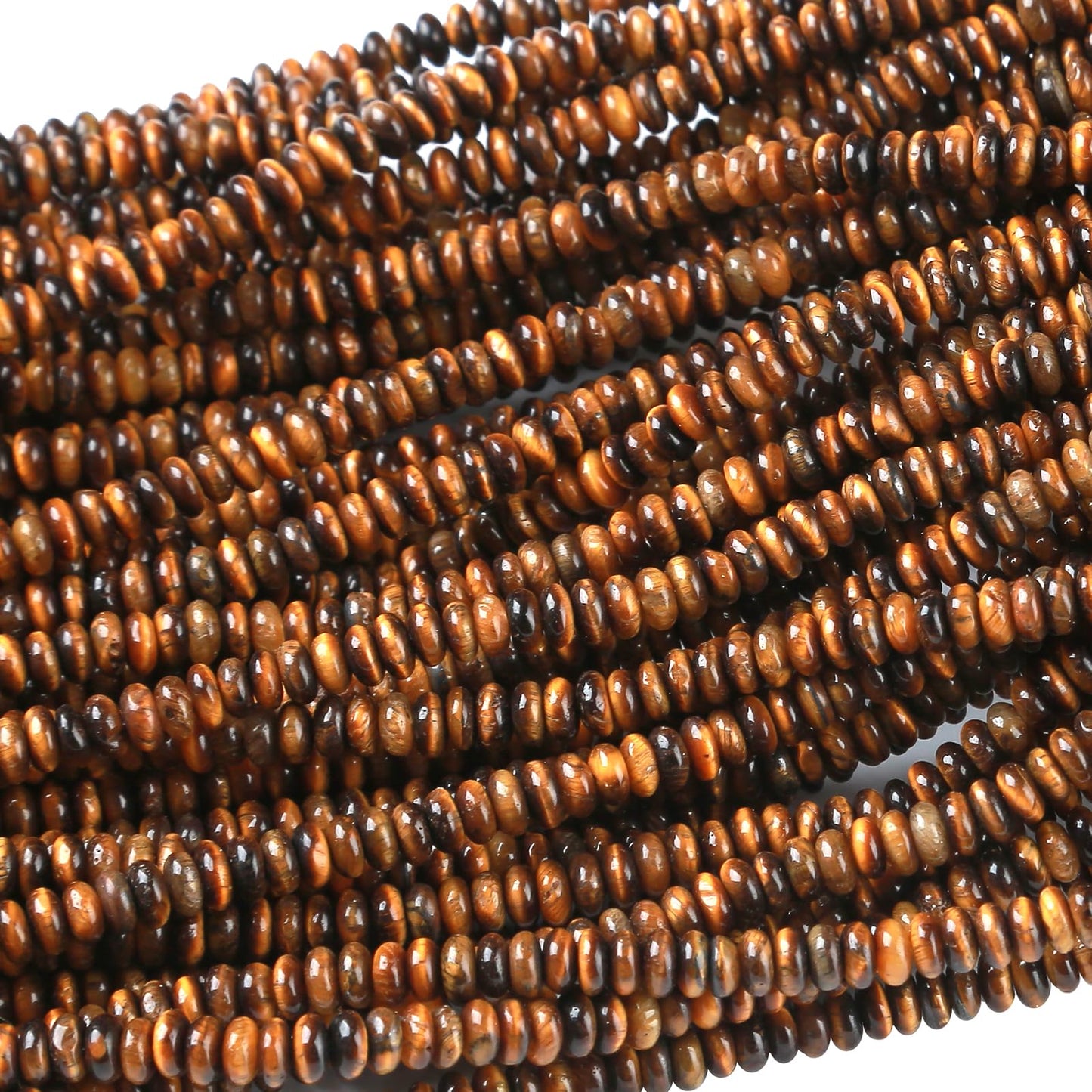 2x4MM 150PCS Yellow Tiger Eye Tube Rondelle Abacus Disk Spacer Loose Beads for Jewelry Making Bracelet DIY Accessories