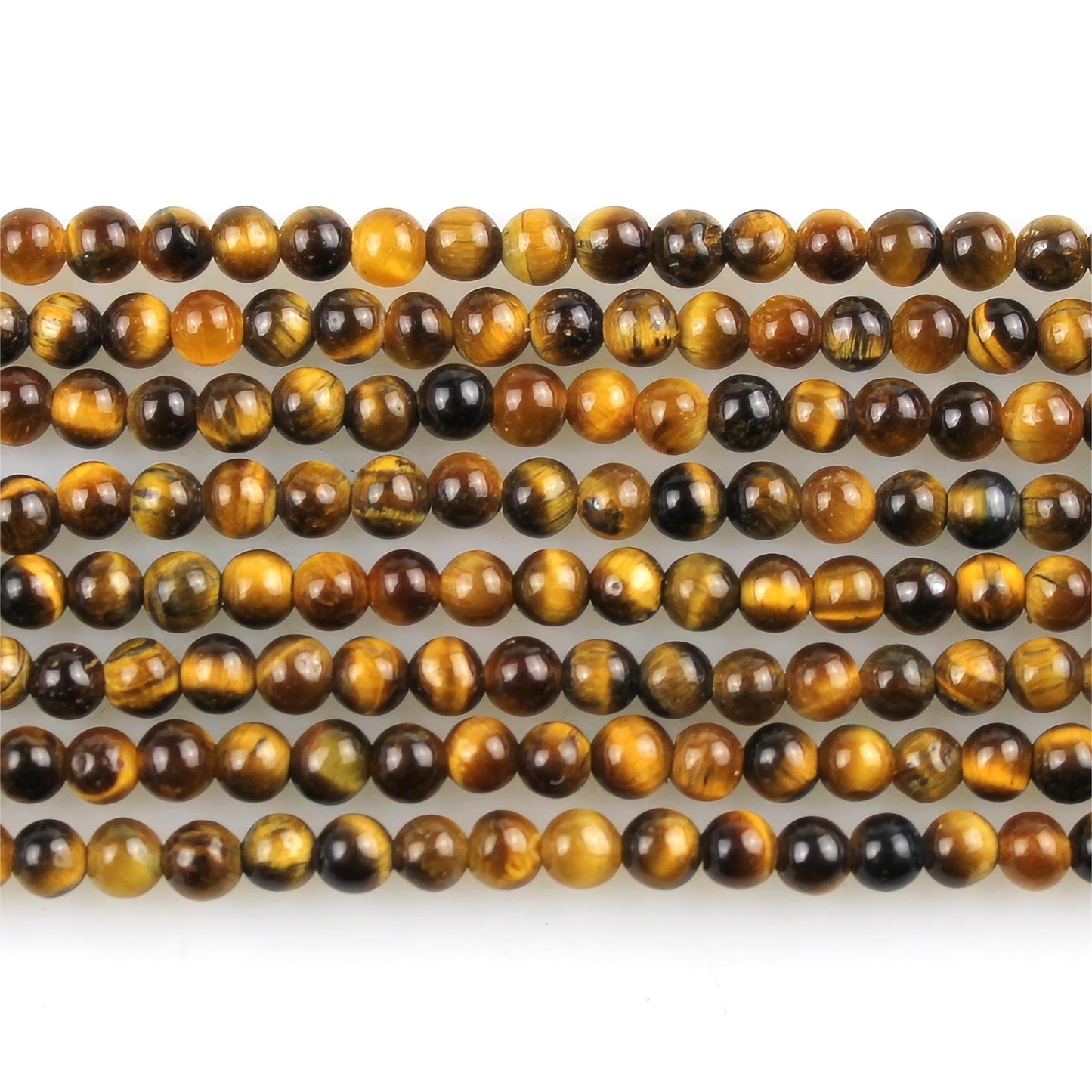 MJDCB 320pcs Natural Small Stone Beads 2mm Yellow Tiger Eye Round Smooth Loose Gemstone Bead for Jewelry Making Bracelets Earrings Necklaces Accessories