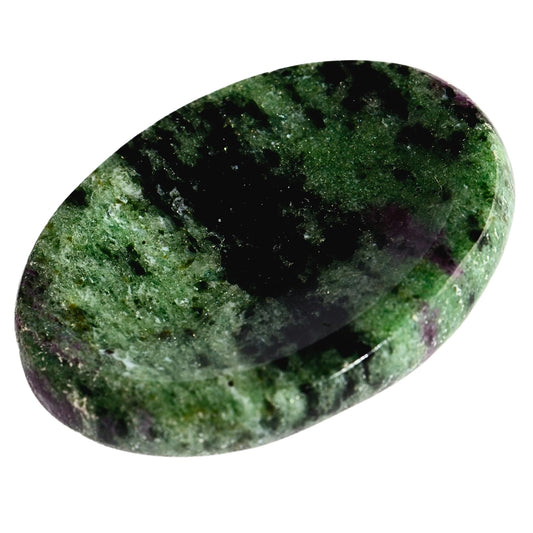 Anaya Agate Ruby Zoisite Worry Stones Certified Crystal Thumb Worry Stone for Anguish, Relaxing and Soothing Balance Stones for Meditation, Stress Relief Crystals and Healing Stones for Men, Women