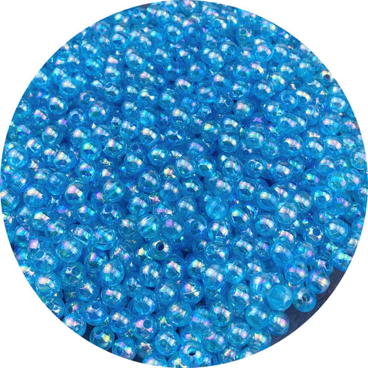 1000 Pcs 6mm Acrylic Round Beads AB Colors Round Spacer Beads for Earring Bracelet Necklace Key Chains Jewelry DIY Craft Making (Lake Blue AB)