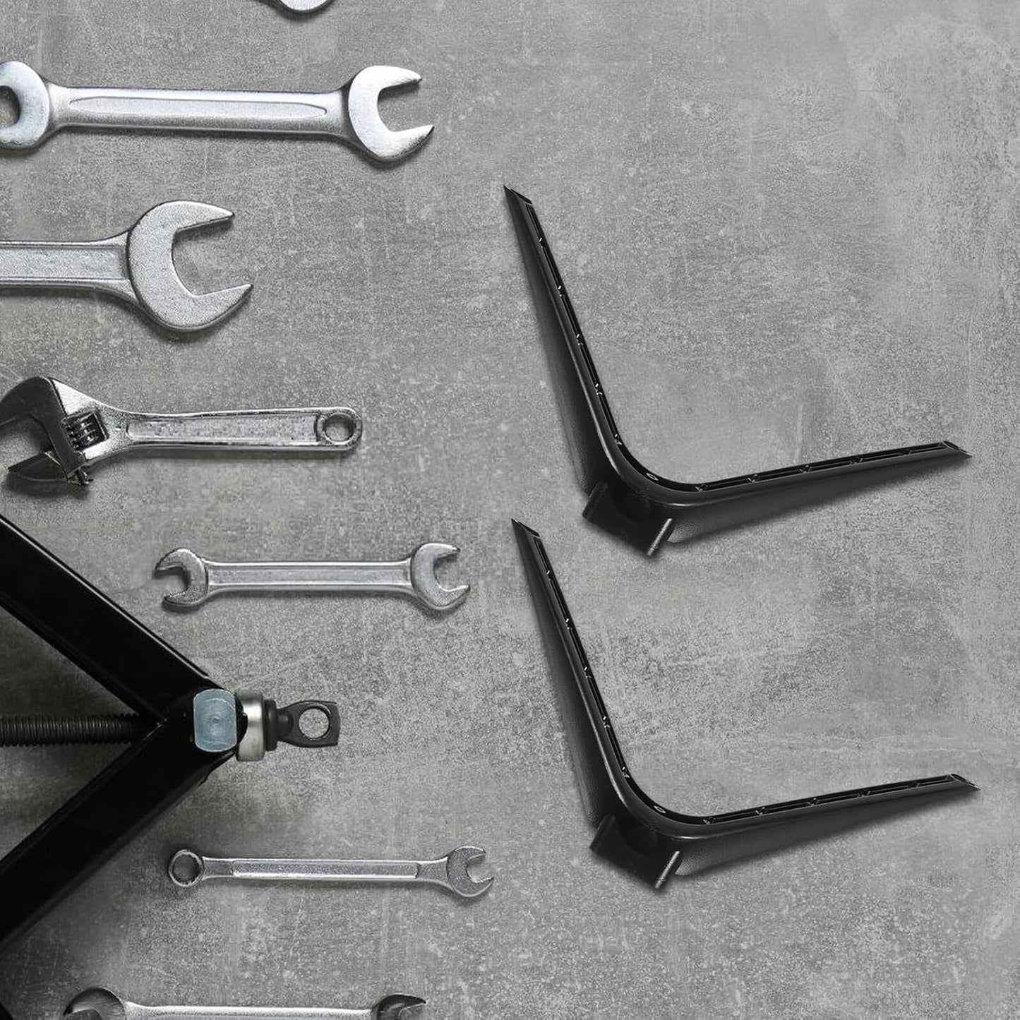 TINEASUR 15mm No-Drill Television Stand Bracket Dual-Hole Plastic Legs Tabletop Tv Base Support Holder for Bedroom